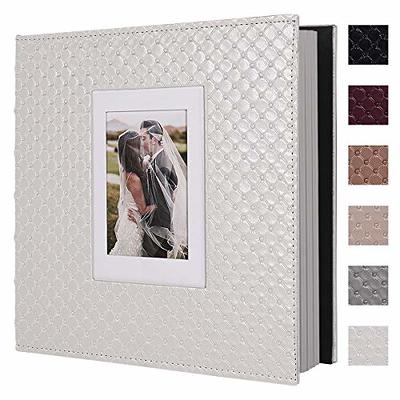 Photo Album Self Adhesive Pages, Leather Cover Albums with 60 Sticky Pages, Scrapbook Albums for Christmas, Wedding, Birthday Baby Gifts Hold 3x5, 4x6
