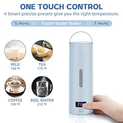 Portable Travel Electric Kettle, 350ml Small Electric Tea Kettle, Mini Portable Hot Water Boiler Stainless Materials Automatic Shut Off and Dry