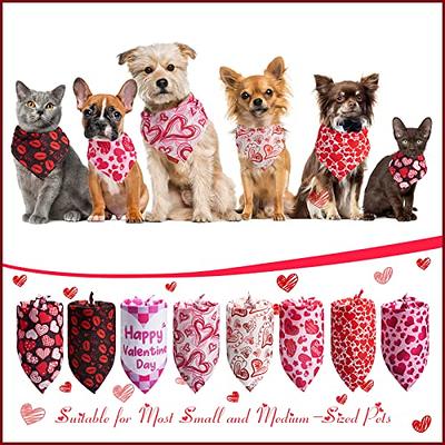 ODI Style Mothers Day Dog Bandana - 2 Pack Holiday Dog Bandanas, Hearth Scarf for Dogs, Dog Mothers Day Costume Bandanas for Small, Medium, Large Do