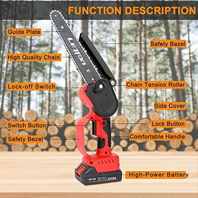 Mini Chainsaw Brushless 6 Inch Cordless-2 Batteries Powered Chain Saw  Electric Chainsaw-Handheld Rechargable Batteries Small Hand Saws With 2  Chains