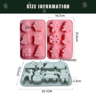 3 Pack Christmas Silicone Molds Non-Stick Chocolate Jelly Cake Baking mold  for Party Xmas Gift