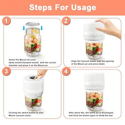 Electric Mason Jar Vacuum Sealer Kit -handheld Food Vacuum Saver