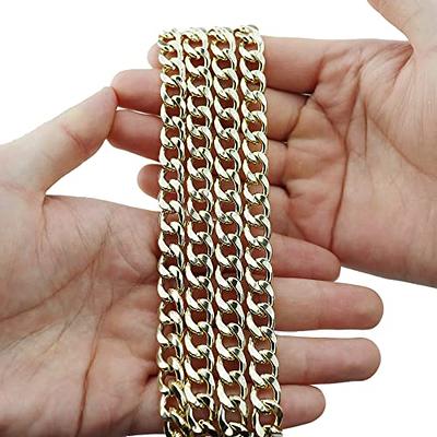 Model Worker DIY Iron Flat Chain Strap Handbag Chains Purse Chain Straps  Shoulder Cross Body Replacement Straps with Metal Buckles (47, Gold)