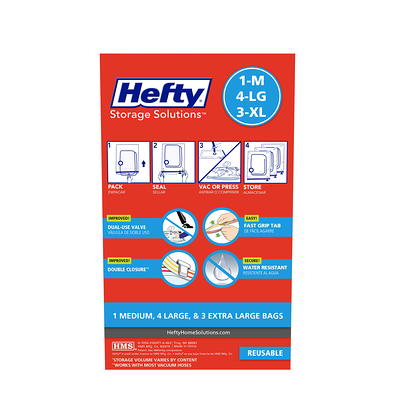 Hefty SHRINK-PAK 1 Medium, 4 Large, & 3 XL Vacuum Storage Bags - Yahoo  Shopping