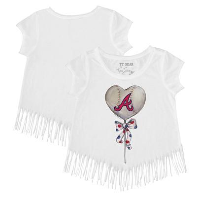 Women's Tiny Turnip White Atlanta Braves Mom T-Shirt Size: Small