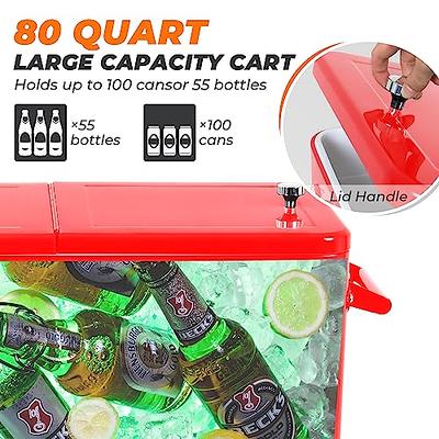 75 Quart Portable Cooler Rotomolded Ice Chest with Handles and Wheels-Tan | Costway