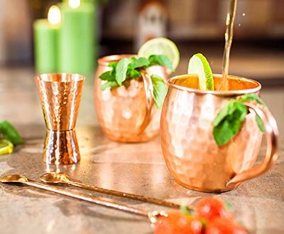 1oz/2oz Stainless Steel Cocktail Jigger Shot Glass Measuring Cup, Copper