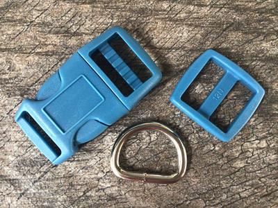 3/4 Blue Dog Collar Hardware - Buckle, Tri Glide Slide & Welded Metal D  Ring - Yahoo Shopping