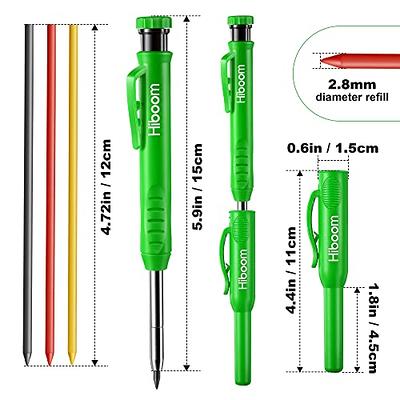 Hiboom 8 Pack Carpenter Pencil Set, 3 Colorful Solid Carpenter Pencils with  Sharpener and Refills, Automatic Center Punch, Carbide Scribe Tool Kit for