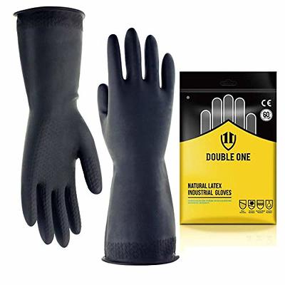ROYAKI Chemical Resistant Cleaning Gloves, Set of 2 Pairs Black