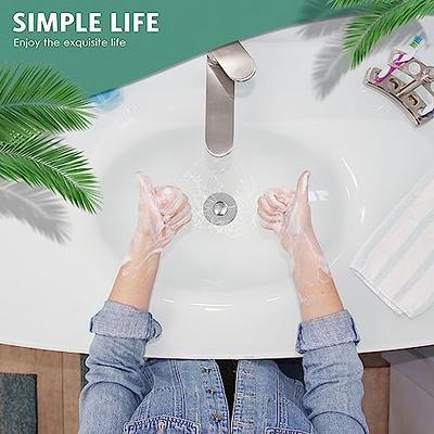 Universal Bathroom Sink Stopper, 1.1~1.5” Bathtub Stopper for Kitchen  Bathtub Sink Drains Anti Clogging Sink Drain Filter with Hair Catcher  (Silver)