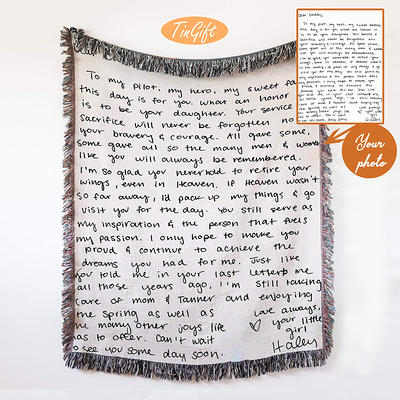 Love Letter Blanket: Personalized Gift for Mom, Woven Handwriting