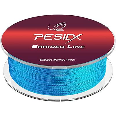 RIKIMARU Braided Fishing Line Abrasion Resistant Superline Zero Stretch&Low  Memory Extra Thin Diameter Blue 327Yds,50LB