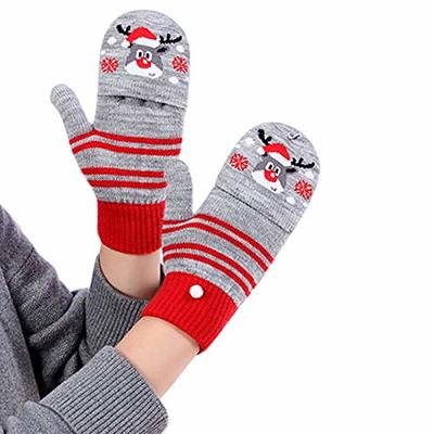 Cartoon Children Fingerless Winter Warm Gloves Toddler Kids Boys