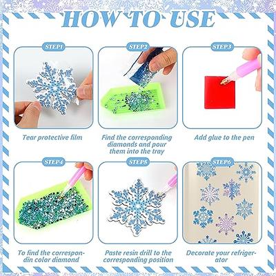 24 Pcs Snowflake Diamond Painting Magnets for Refrigerator Winter