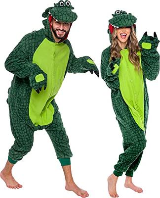 Funziez! Crocodile Alligator Adult Onesie - Dinosaur Halloween Costume -  Animal One Piece Cosplay Suit for Women and Men - Yahoo Shopping
