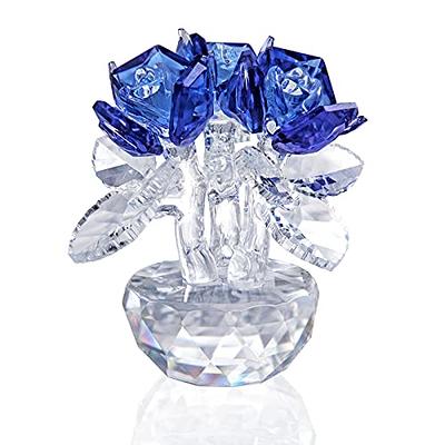 H&D HYALINE & DORA Blue Crystal Rose Flowers Figurines Ornament with Gift  Box - Yahoo Shopping