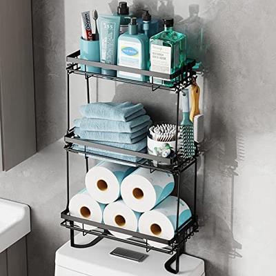 Fokyfok Over The Toilet Storage Shelf,Over Toilet Organizer,Behind Toilet  Shelf,Back of Toilet Rack,3 Tier Bathroom Shelves Over Toilet,Above Toilet