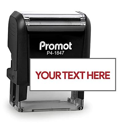 Promot Self Inking 1 Line Custom Stamp - Personalized Name Stamp for  Office, Teacher, Address & Business Label Stamp - Choose Font, Ink Color,  Pad, Self Inking for Personal & Professional Use - Large : Office Products  