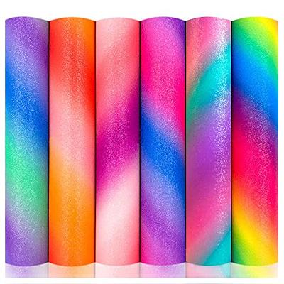 Yalulu 6 Sheets Rainbow Vinyl for Cricut, 11.8 x 10inch Permanent