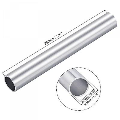 uxcell 6063 Aluminum Round Tube 25mm OD 22mm Inner Dia 200mm Length Pipe  Tubing 2 Pcs