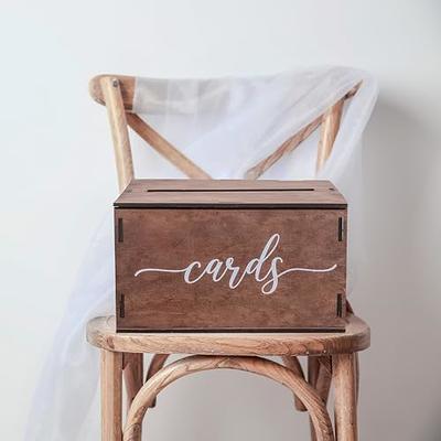 Rustic Wooden Wedding Card Box With Slot - Perfect For Reception