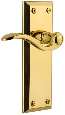 Fifth Avenue Long Plate with Windsor Knob in Lifetime Brass