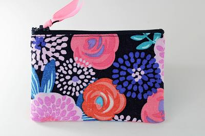 Purple And Pink Floral Pencil Pouch