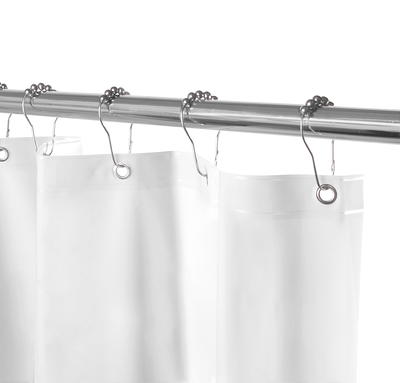 Kenney Medium Weight Peva Shower Curtain Liner with Pockets, White