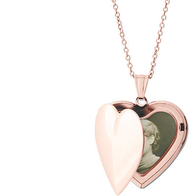 Ross-Simons - Single-Initial - Baby's 14kt Yellow Gold Heart Locket Necklace. Size 13