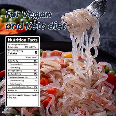 Hethstia Shirataki Konjac Noodle- Spaghetti Pasta Alternative, Zero  Carbs/Calories, Gluten/Soy Free, Keto/Vegan Friendly (9)