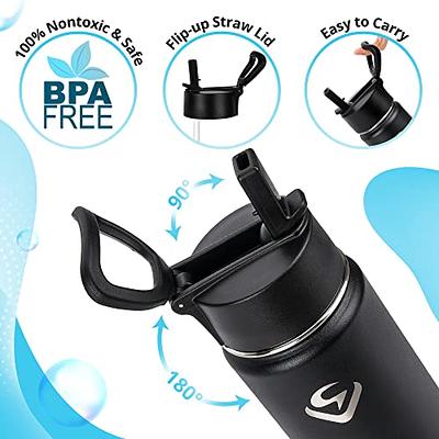 Swivel Handle Straw Lid | Black - Leak-Proof, BPA Free