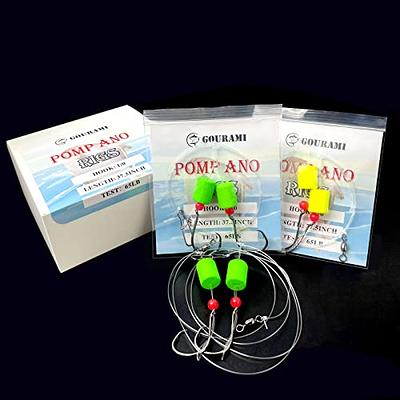 Gourami 6/12PCS Saltwater Pompano Rigs for Surf Fishing,Double