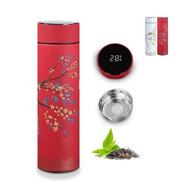 Smart Water Bottle with LED Temperature Display,Tea Infuser Bottle,Travel  Coffee Mug,17oz/500ml Insulated Water Bottle,Flask for hot and cold drinks