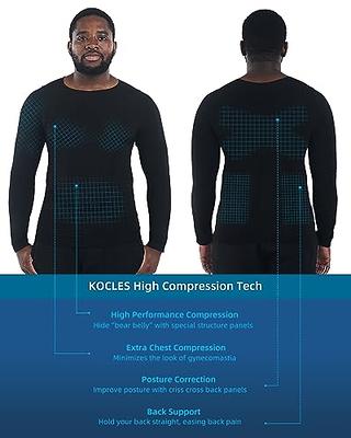 KOCLES Gynecomastia Compression Shirts for Men Long Sleeve