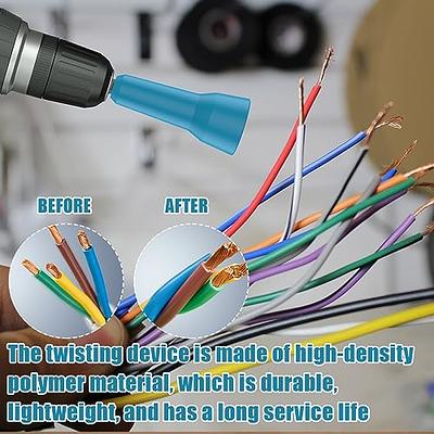 Wire Twisting Tools, Electrical Wire Stripper and Twister, 4 Square 3 Way/  5 Way Twister Wire for Power Drill Drivers and stripping wire cable (2,  Blue and Orange) 