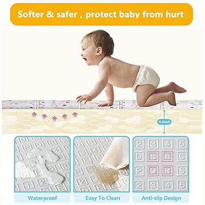 UANLAUO Foldable Baby Play Mat, Extra Large Waterproof Activity Playmats  for Babies,Toddlers, Infants, Play & Tummy Time, Foam Baby Mat for Floor  with