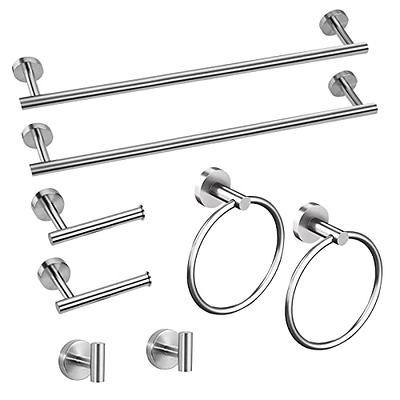 Kingston Brass 5-Piece Concord Brushed Brass Decorative Bathroom Hardware  Set with Towel Bar, Toilet Paper Holder, Towel Ring and Robe Hook