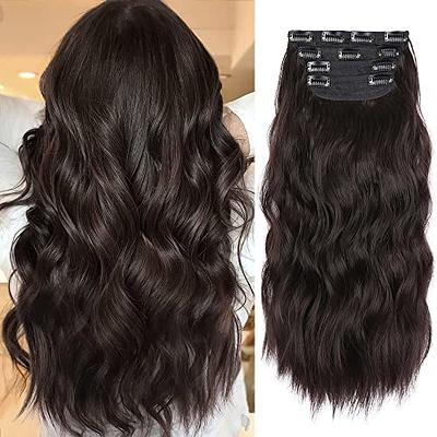 Colorful Long Curly Wavy Hair Pieces Synthetic Clip In Hair