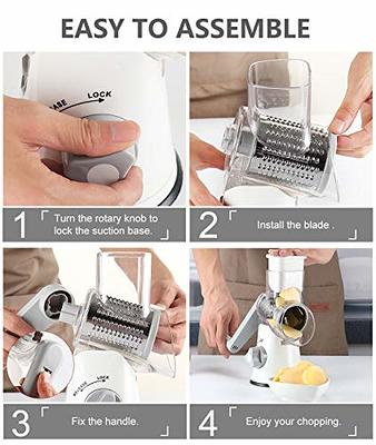 Ancevsk Manual Rotary Kitchen Cheese Grater, Speed Round Mandoline
