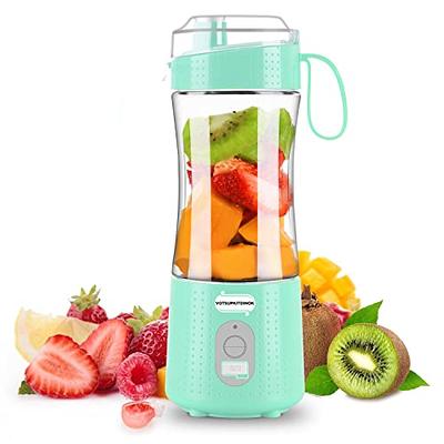 13.5Oz 6pcs 3D Blades Portable Juicer Cup Blender for Shakes and Smoothies  USB Rechargeable Personal Blender Food Mixer