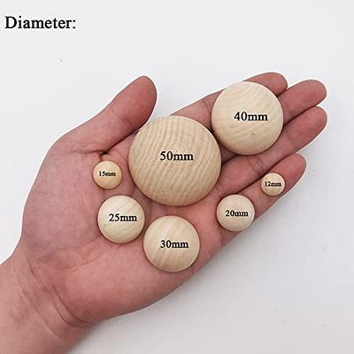 60 Pieces 1.2 Inch Unfinished Wooden Sphere Wooden Balls Round