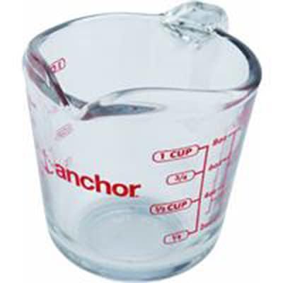 Anchor Hocking 55175AHG18 8 oz. Clear Glass Measuring Cup