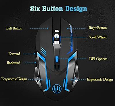 Wireless Gaming Mouse, Adjustable DPI, Ergonomic, Color Lights, Rechargeable