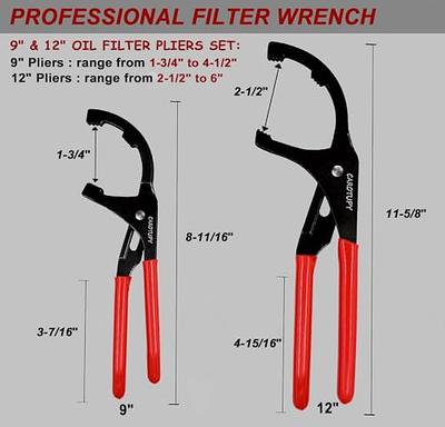 Auto and Truck Oil Filter Pliers Set