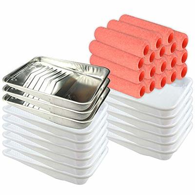 Paint Roller Cover with Plastic Paint Tray and Metal Paint Tray - Yahoo  Shopping