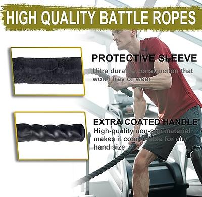 Bonnlo Exercise Rope 1.5 Width Poly Dacron 30 ft Length Battle Rope  Workout