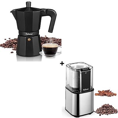 Yabano Stovetop Espresso Maker, 9 Cups Moka Coffee Pot Italian Espresso for GAS or Electric Ceramic Stovetop, Italian Coffee Maker for Cappuccino or