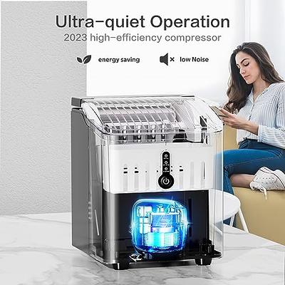 ZAFRO Countertop Portable Ice Maker with Self-Cleaning, 26Lbs/24Hrs, 9 Cubes Ready in 8 Mins, Compact, One-Click Operation with Ice Scoop/Basket for