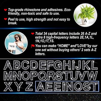 Glitter Rhinestone Alphabet Letter Stickers, 34 Letters Self-Adhesive  Stickers For Car Art Craft DIY Decoration